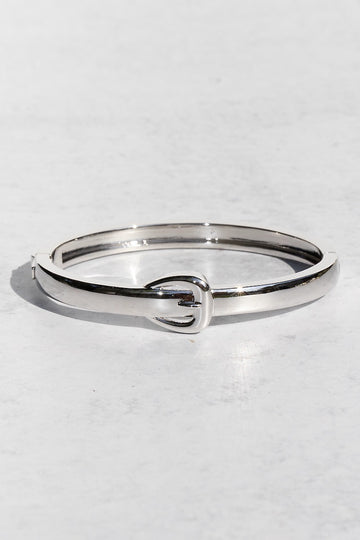 HIPSTER BELT BUCKLE BANGLE- SILVER PLATED